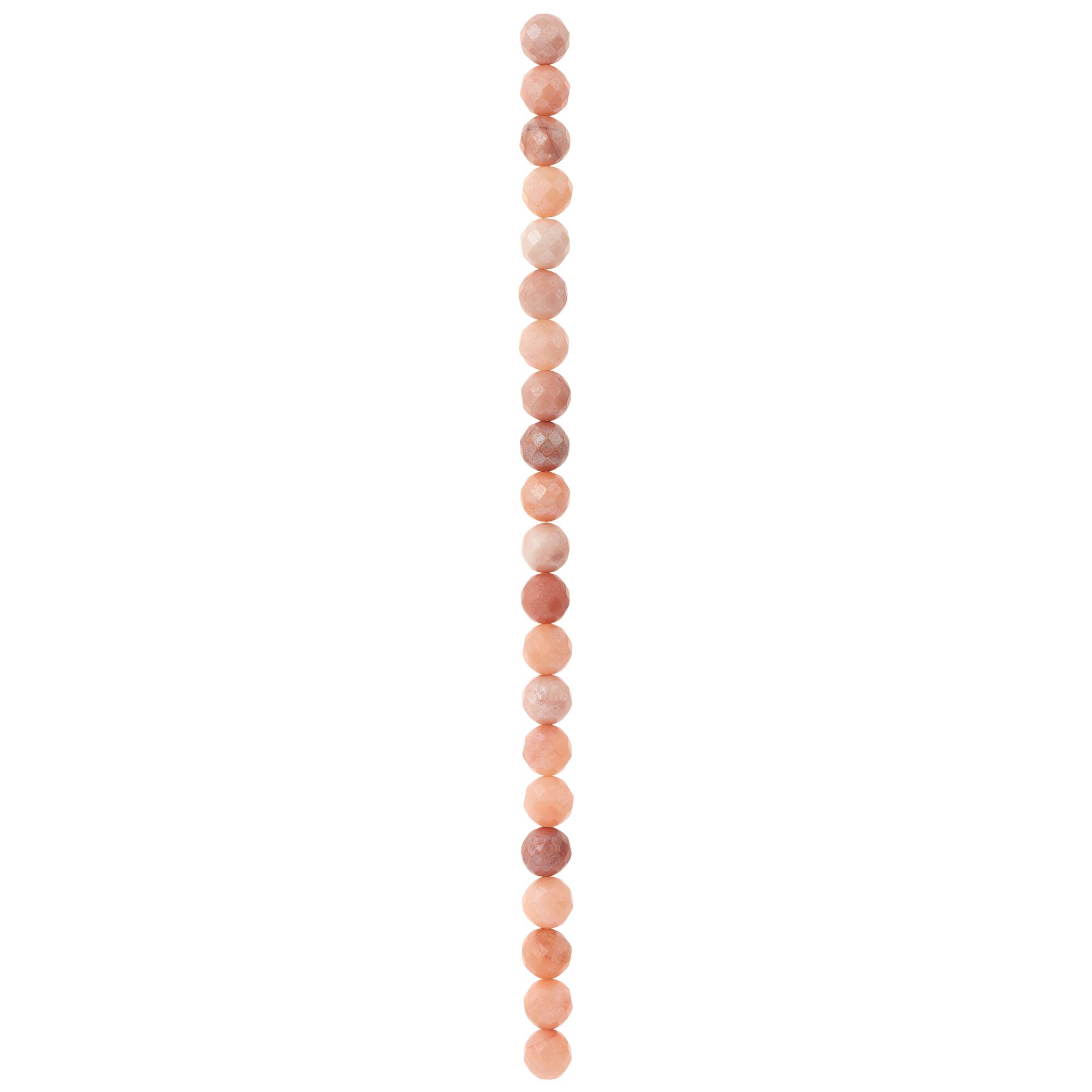 Peach Aventurine Silverite Faceted Round Beads by Bead Landing™, 8mm